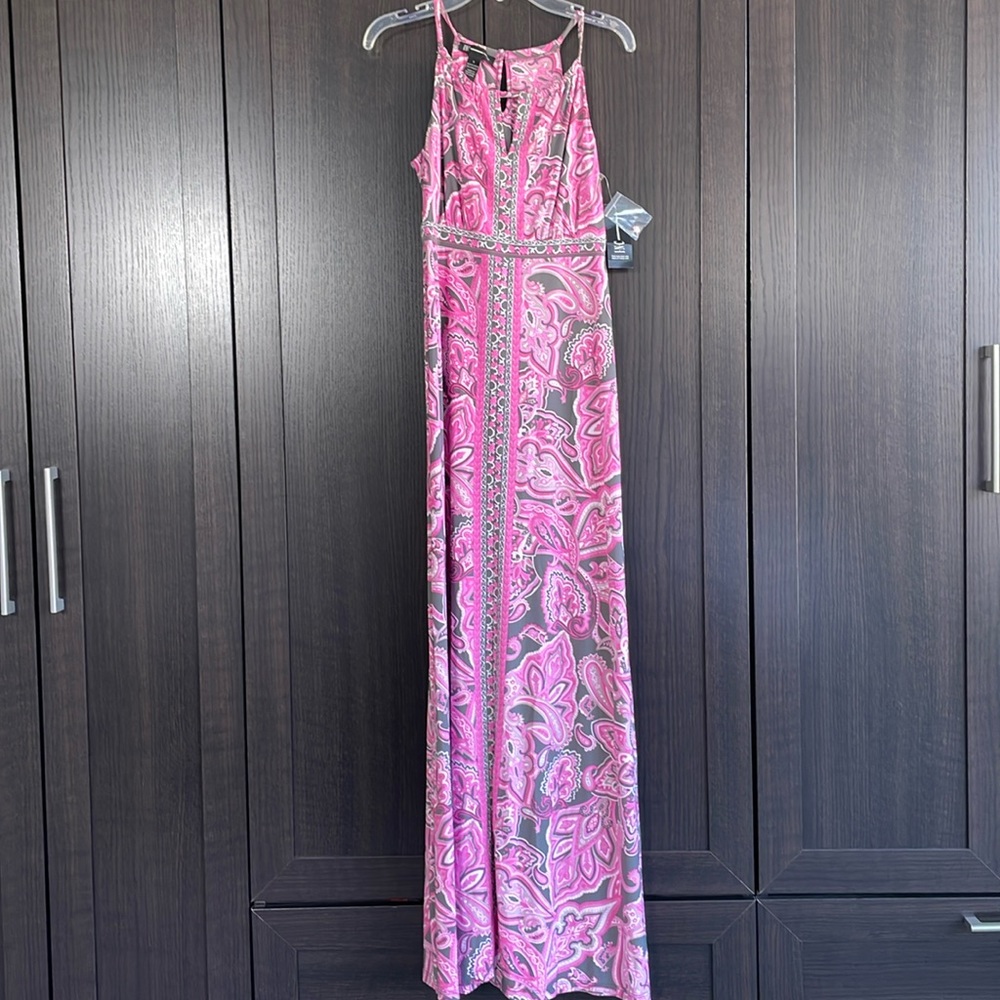 NWT maxi dress by INC International Concepts. Size Small Gray and Pink